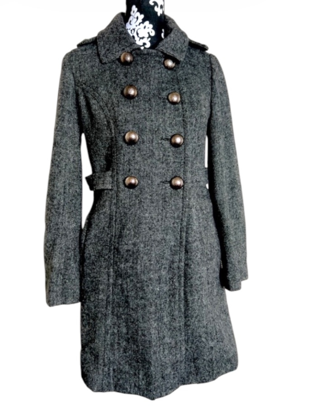 Anthropologie Tulle tweed military jacket w pockets
